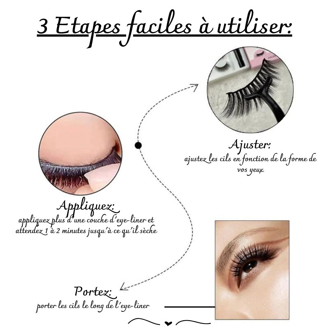 Faux-cils magnétiques avec pince incluse - Hardiebeaute